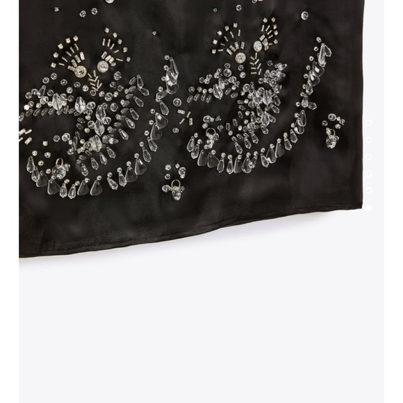 ZARA 2PIECES LIMITED EDITION JEWEL TRIM SATIN EFFECT SKIRT AND TOP - Picture 8 of 11